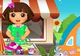 Dora preparándose para un picnic