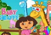 Cuida a la pequeña jirafa con Dora